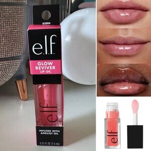3/$15 Elf Glow Reviver Lip Oil Pink Quartz Vegan & Cruelty Free